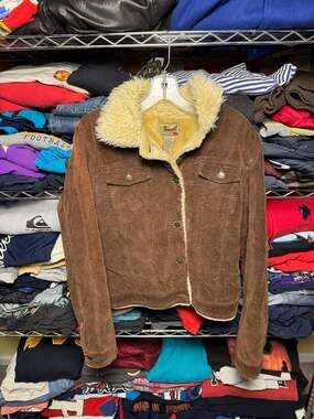 Vintage Fossil Brown Corduroy Sherpa Lined Trucker Jacket